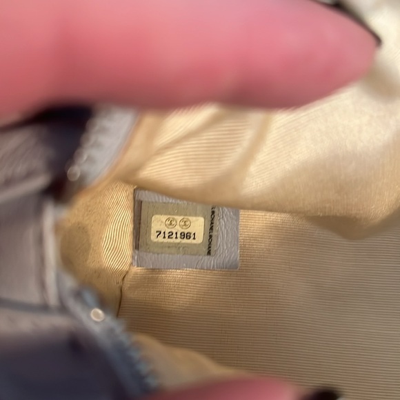 CHANEL Chocolate Bar COCO Mark Cylindrical Pouch Powder Blue - Picture 8 of 9